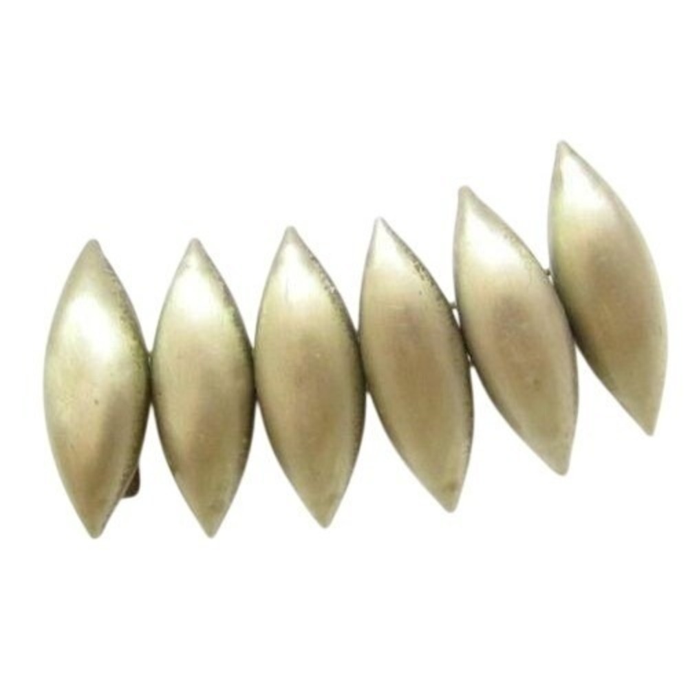 Vintage Art Deco Unique Puffy‎ Ovals Linked Silver Toned Belt Buckle*3"*E354